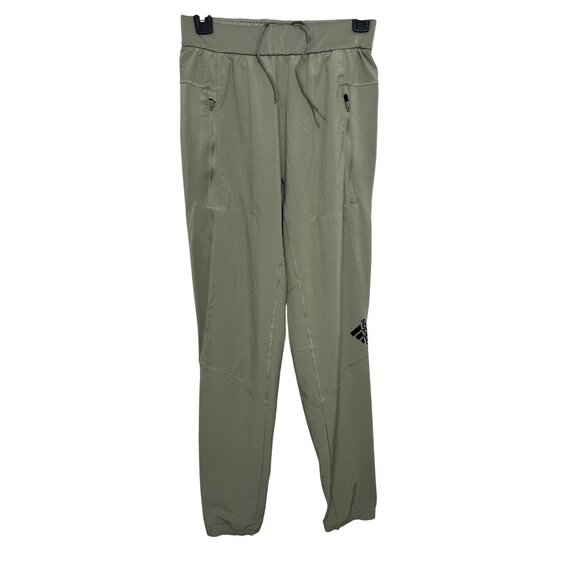 Adidas Womens Joggers S Sage Green Logo AEROREADY Drawstring Pockets Activewear - Picture 2 of 16
